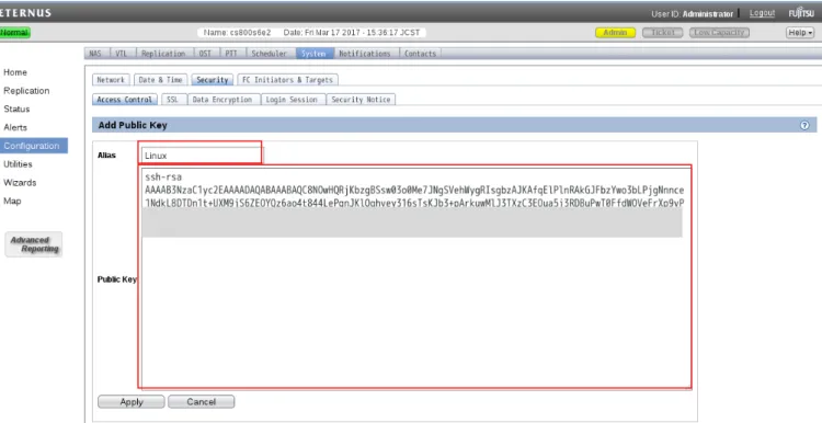 図 10. Edit Public Key メニュー 