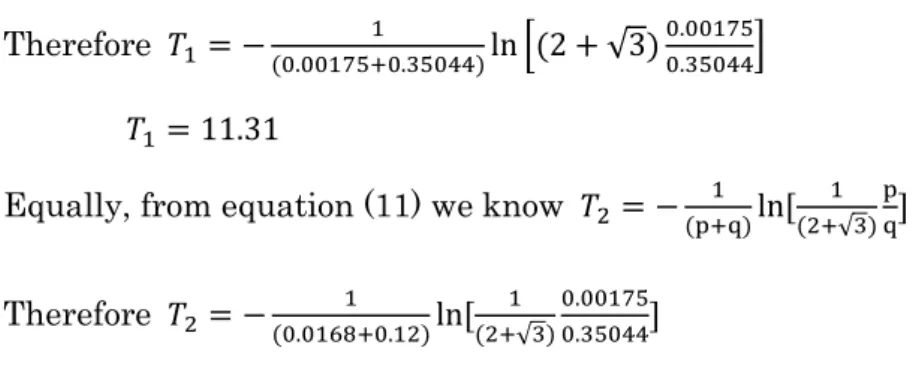 Table 7 recapitulates all the values that were computed in this section 