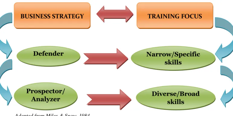 Figure  2.1  was  adapted  from  the  previous  study  conducted  by  Miles  and  Snow  on  organizational  strategy,  structure,  and  process  and  the  designing  of  strategic  human  resource  systems