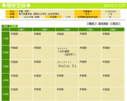 図 ４- ３　現在の履修登録