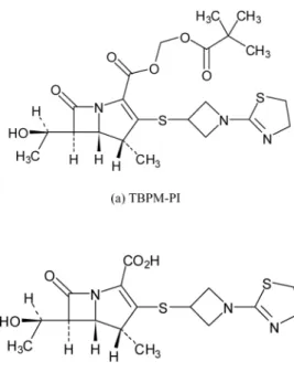 Fig. 1. Chemical structure of TBPM-PI (a) and TBPM (b).