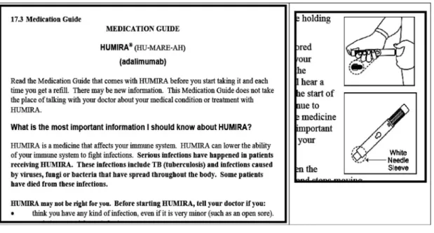 図 3 ． Medication Guide の例（ FDA の adalimumab の添付文書のサイトより）
