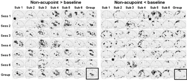 図 6 崑崙穴への鍼刺激による MIP 画像 (Kong J et al. Neuroimage 2007)