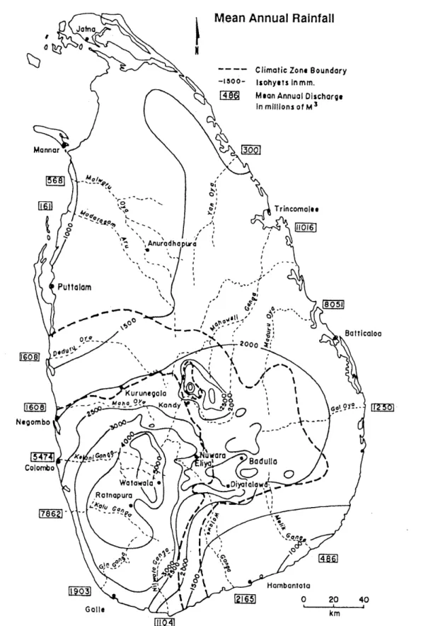 Fig.  3  Rainfall  pattern  of  Sri Lanka  (Source:  National  Atlas  of  Sri Lanka) 