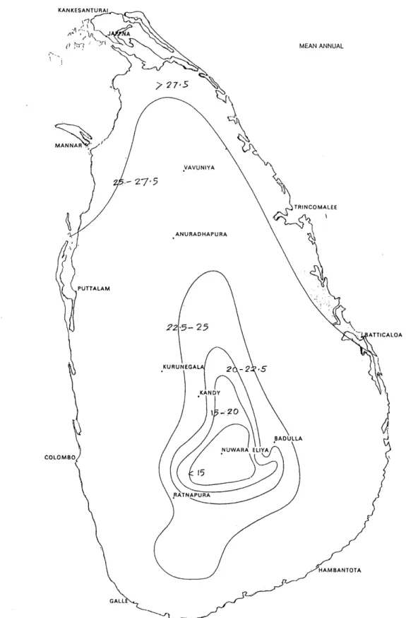 Fig.  4  Temperature  pattern  of  Sri  Lanka  (Source:  National  Atlas  of  Sri  Lanka) 