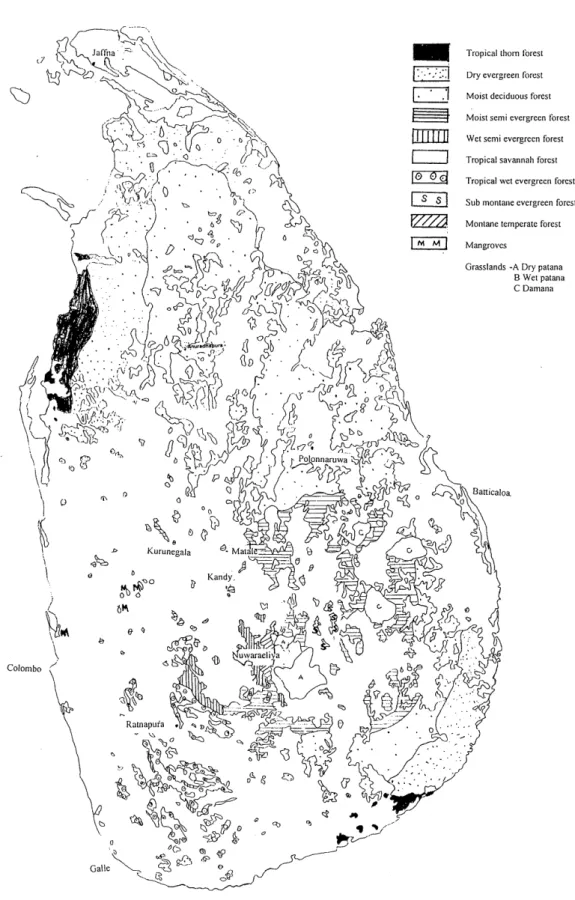 Fig.  5  Forest  resources  of  Sri  Lanka  (Source:  National  Atlas  of  Sri Lanka) 