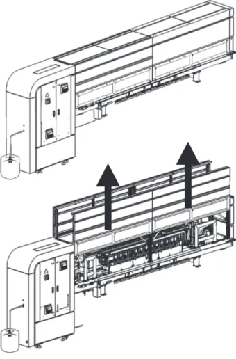 Fig. 3  “Rising Shutter” - lifting window for print head maintenance.