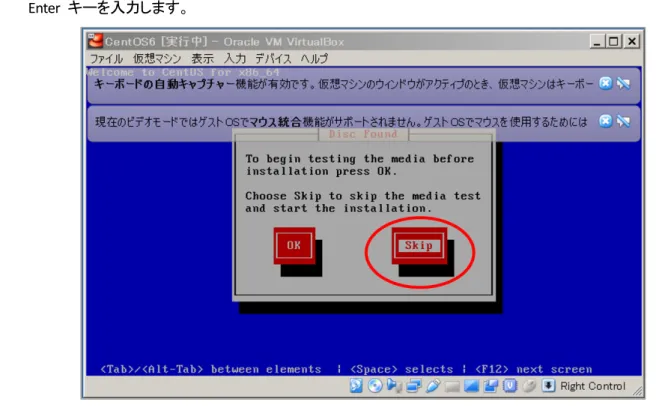 図 4-7   Media Test は時間がかかるため、必要がなければ Skip を選択 