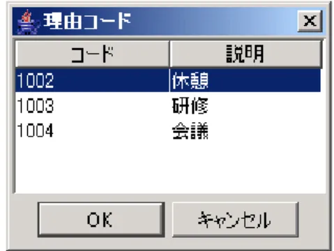 図 12 ［理由コード］ダイアログボックス