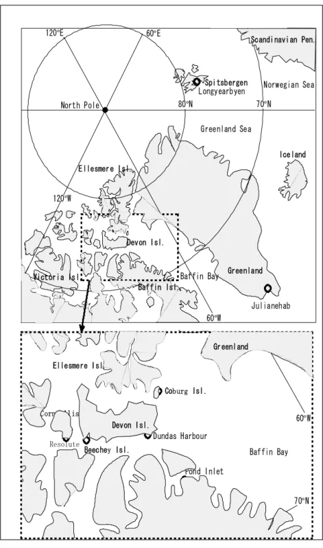 図 1  調査地域地図．丸印が研究試料採集地点  Fig. 1. Map of study area. Black circles represent sampling sites
