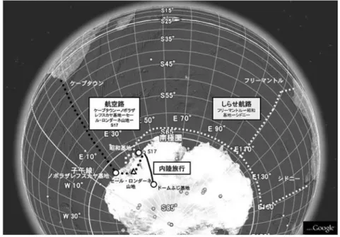 Fig. . The operation area covered by JARE- ./+ /+ ++ ,*#+,,-++1 , ,,+++1,+*,++,+/+/++