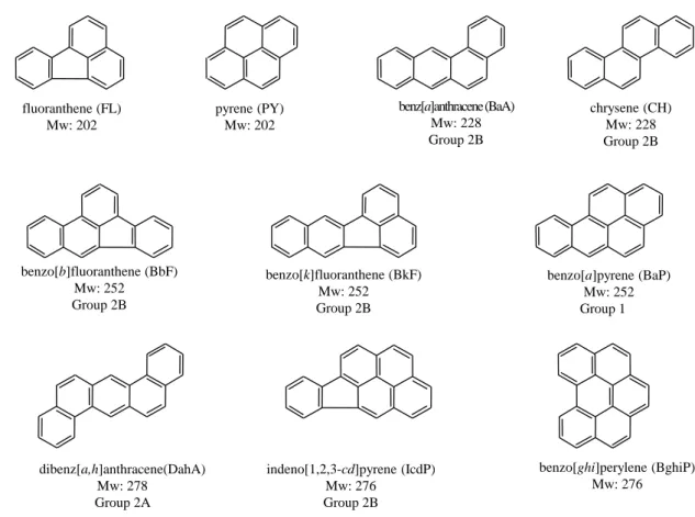 Fig. 2 Chemical structure, molecular, weight, and IARC category of NPAHs 