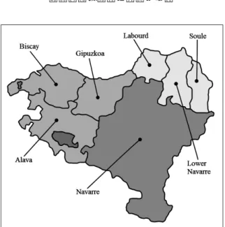 Fig. 2.  The seven provinces of the Basque Country