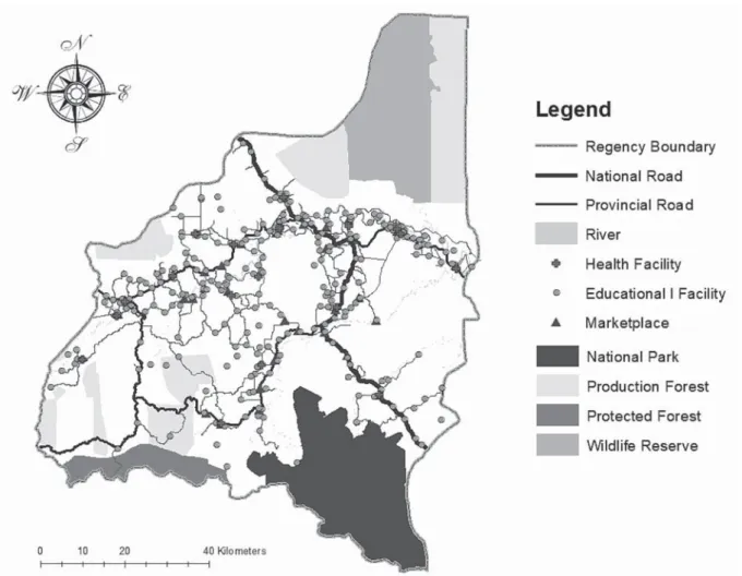 Figure 14. Distribution of public facilities in Indragiri Hulu Regency