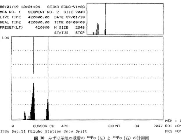 図 10 みずほ基地の飛雪の 2 o s p 0 (左）と 2 1 o p 0 (右）の計測例 MEM  : 1 ：：： 047 ROI  : ON F'K:3  :ON 