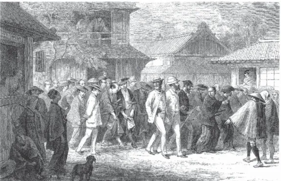 Abb. 2: Die Schweizer Delegation in den Straßen von Edo 26） .