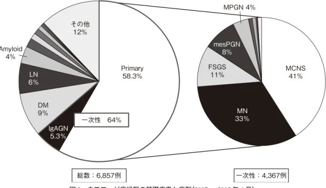 図 3 　ネフローゼ症候群の基礎疾患と病型（ 2007 ～ 2015 年 6 月）