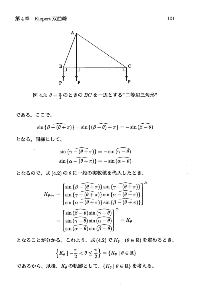 図 4。 3:θ =,の ときの Bσ を一辺 とす る "二 等 辺 三角形 "