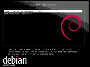図 2 Debian GNU/kFreeBSD の Debian インストーラ