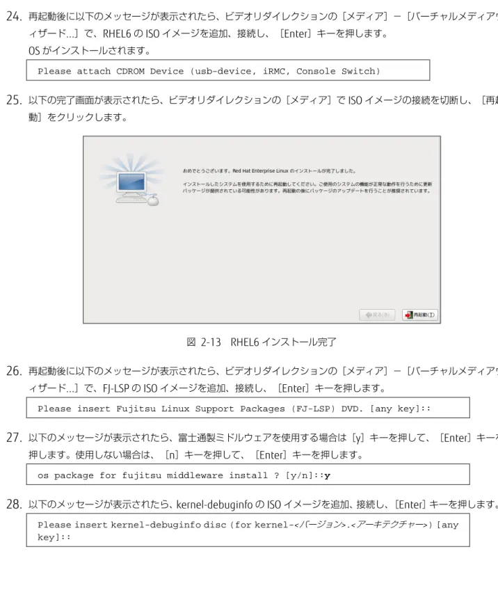 図  2-13  RHEL6 インストール完了 