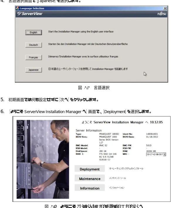 図 2-3  ようこそ ServerView Installation Manager へ 