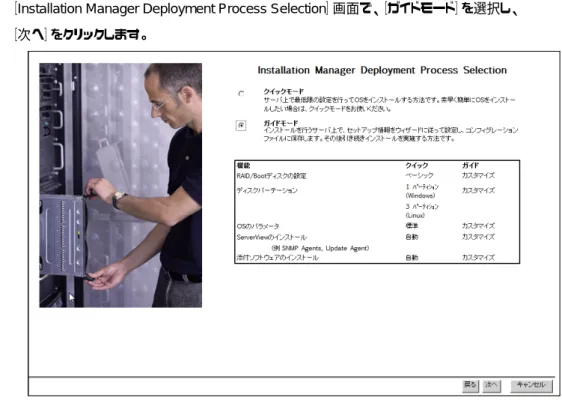 図 2-4  Installation Manager Deployment Process Selection 