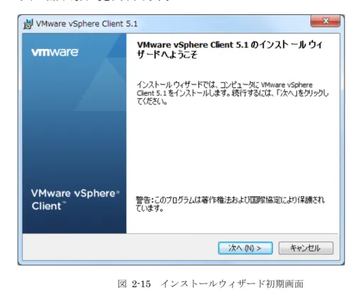 図 2-15  インストールウィザード初期画面 