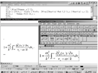 Fig. 2 MathType（右下）．左下は Word に貼り付けたもの．