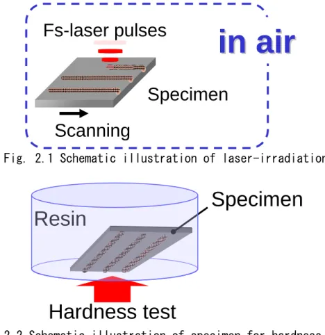 Fig. 2.1 Schematic illustration of laser-irradiation. 