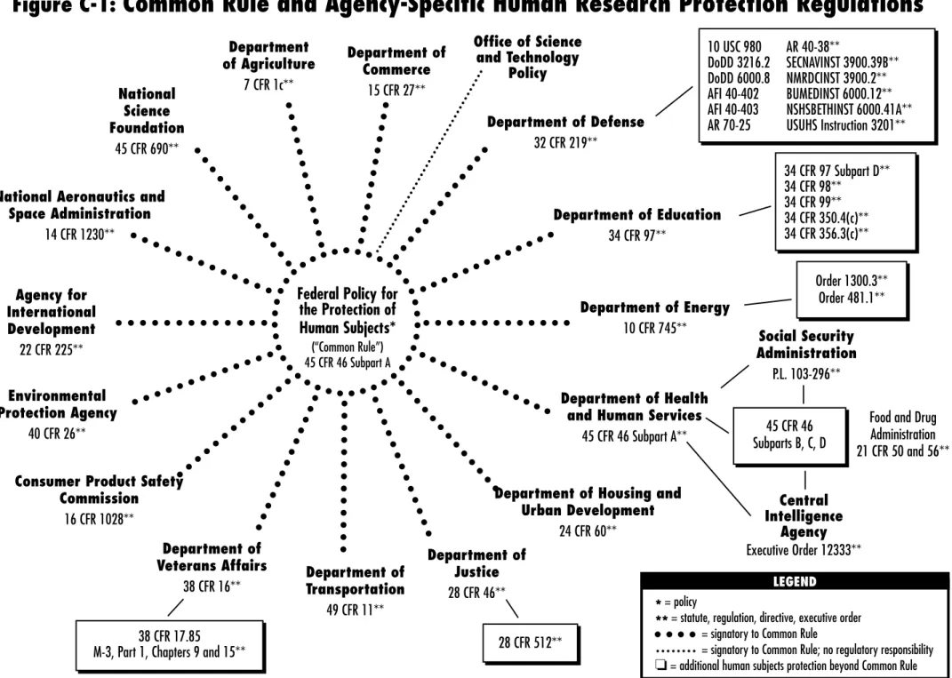 Figure C-1:  Common Rule and Agency-Specific Human Research Protection Regulations