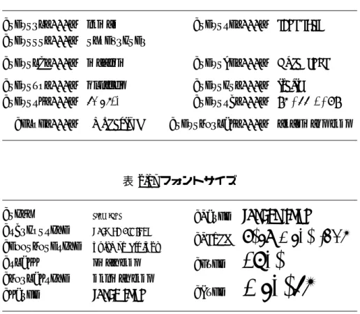 表 5.1: フォントの種類