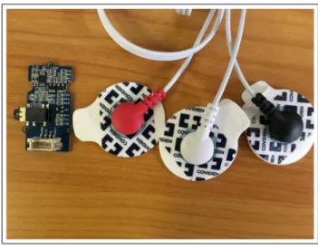 図 1 筋電位データの流れ MyoWare[7] は Arduino で利用できる表面筋電センサが ある．基板に電極が直接搭載されているため，基板を身体 につけて測定することができる．そのため運動中もケーブ ルが邪魔にならず測定しやすく，シールドによる拡張を行 うことができる． 実際に使用されている教材として，生理学研究所が開発 したマッスルセンサー [8] がある．この教材では，体に流 れている電気信号を光や音に変換することで，人間が電気 で動いていることを体験的に学ぶことができる．この装置 では信号の波