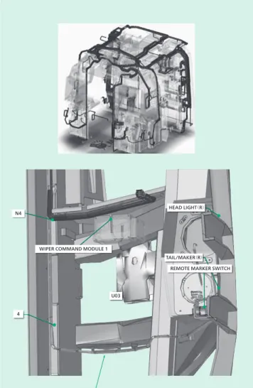図 6 │運転室ハーネスの 3D 設計
