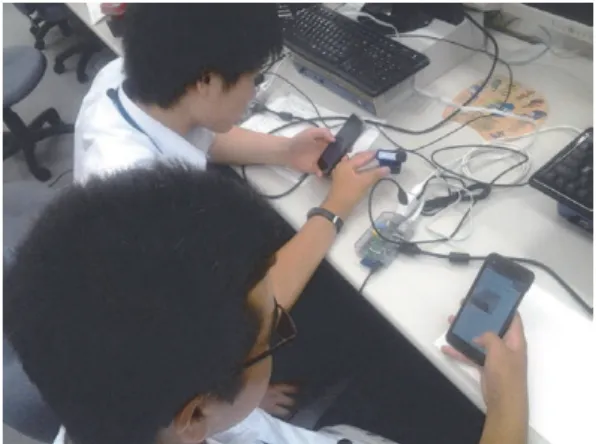 Figure 9 Trainees collect information using their own smartphones.