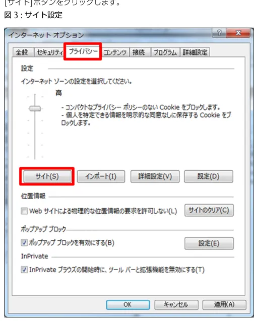 図 3 : サイト設定