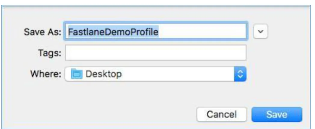 図 9. プロファイルに名前を設定