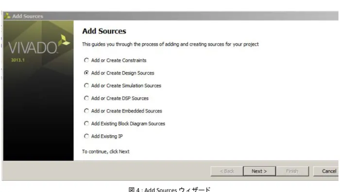 図 4 : Add Sources ウ ィ ザー ド  