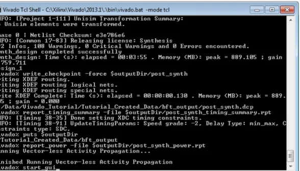 図 2 : start_gui で Vivado IDE を開く 