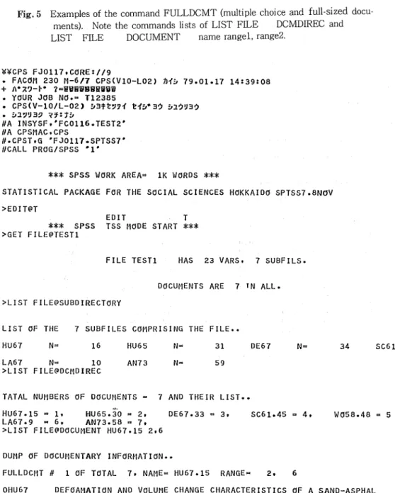 Fig. 5 Examples of the command FULLDCMT (multiple choice and full-sized docu- docu-ments)