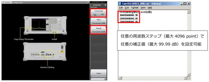 図 21：User Correction 機能の設定画面と設定ファイル 