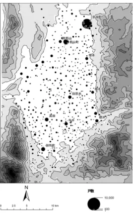 Figure 1 Settlement Pattern of the Nara Basin in the Meiji Era. 