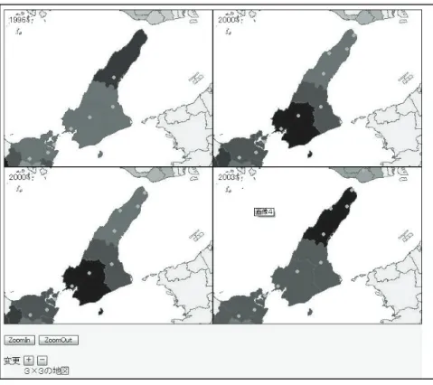 Figure 1 Image of dynamic matrix presentation of the Spatiotemporal GIS. 