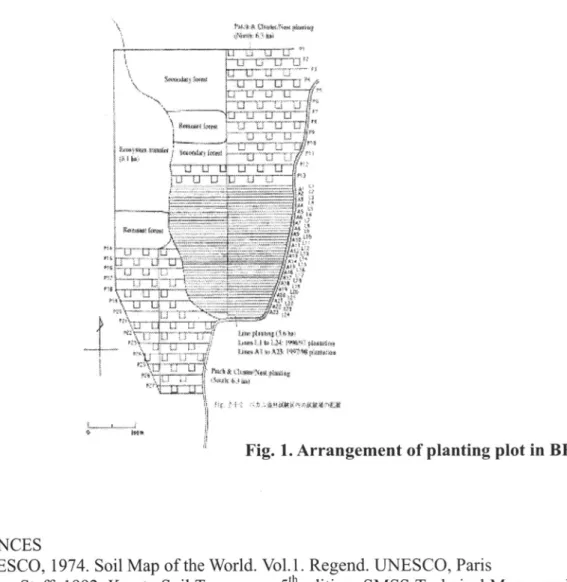 Fig.  1.  Arrangement of planting plot in  BFR. 