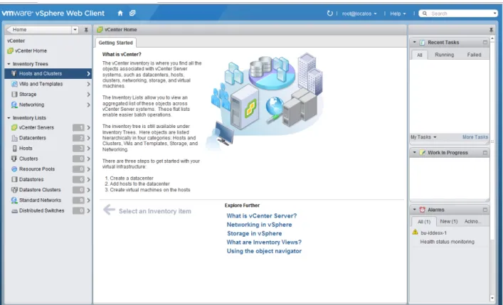 図 1  vSphere Web Client での vCenter Server の選択