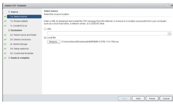 図 2  vCenter/vSphere Web Client に導入する OVA の選択