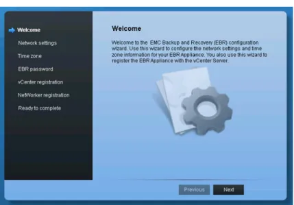 図 8  ［EMC Backup and Recovery 構成］ウィンドウの［ようこそ］ページ