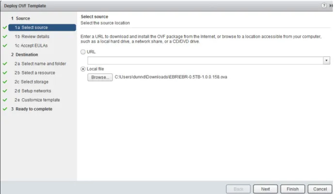 図 2  vCenter/vSphere Web Client に導入する OVA の選択