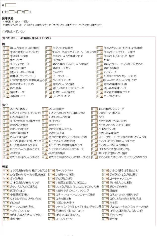 図 4.1: HTML でデータの収集形式