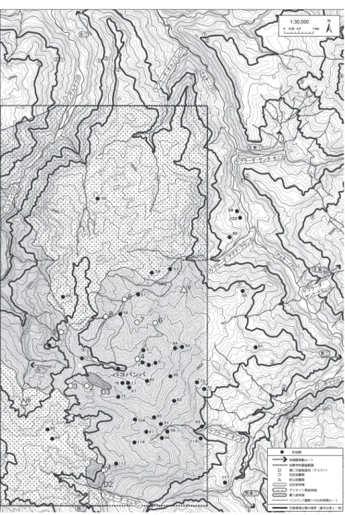 図 4　形成期に属する遺跡の分布状況と生態学的・地質学的特徴