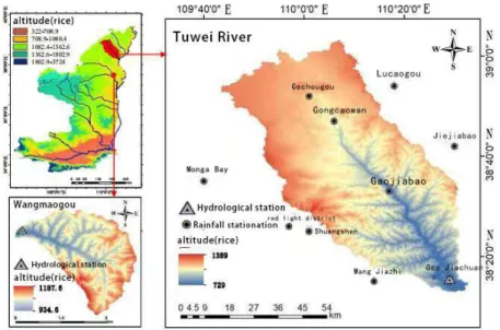 Figure 1 Regional Status Map of Wang Mao Ditch and Tuwei River  II. Model principle 